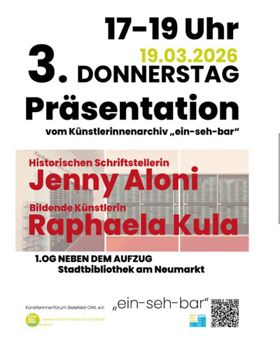 Präsentation vom Künstlerinnenarchiv ein-seh-bar
